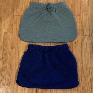 Bundle of Two Crewcuts Quilted Skirts Blue and Green